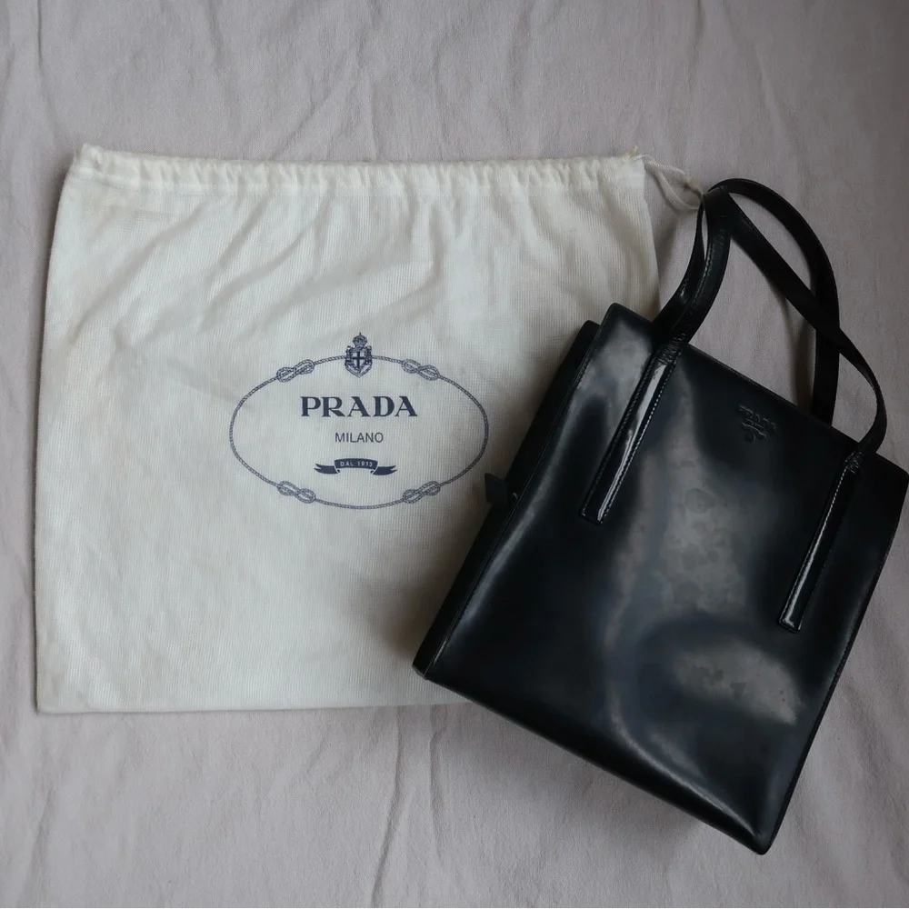 Vintage 90’s Prada Spazzolato Black Tote Bag CBK - Picture 13 of 14